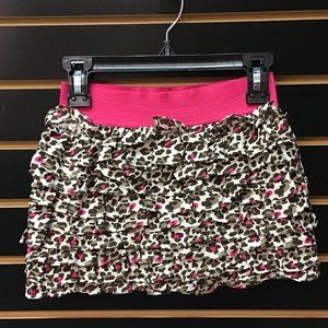 4/$12 💥♻ Justice Animal Print Brown, Black & Pink Ruffle Skorts | Size 6 | 115